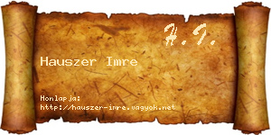 Hauszer Imre névjegykártya